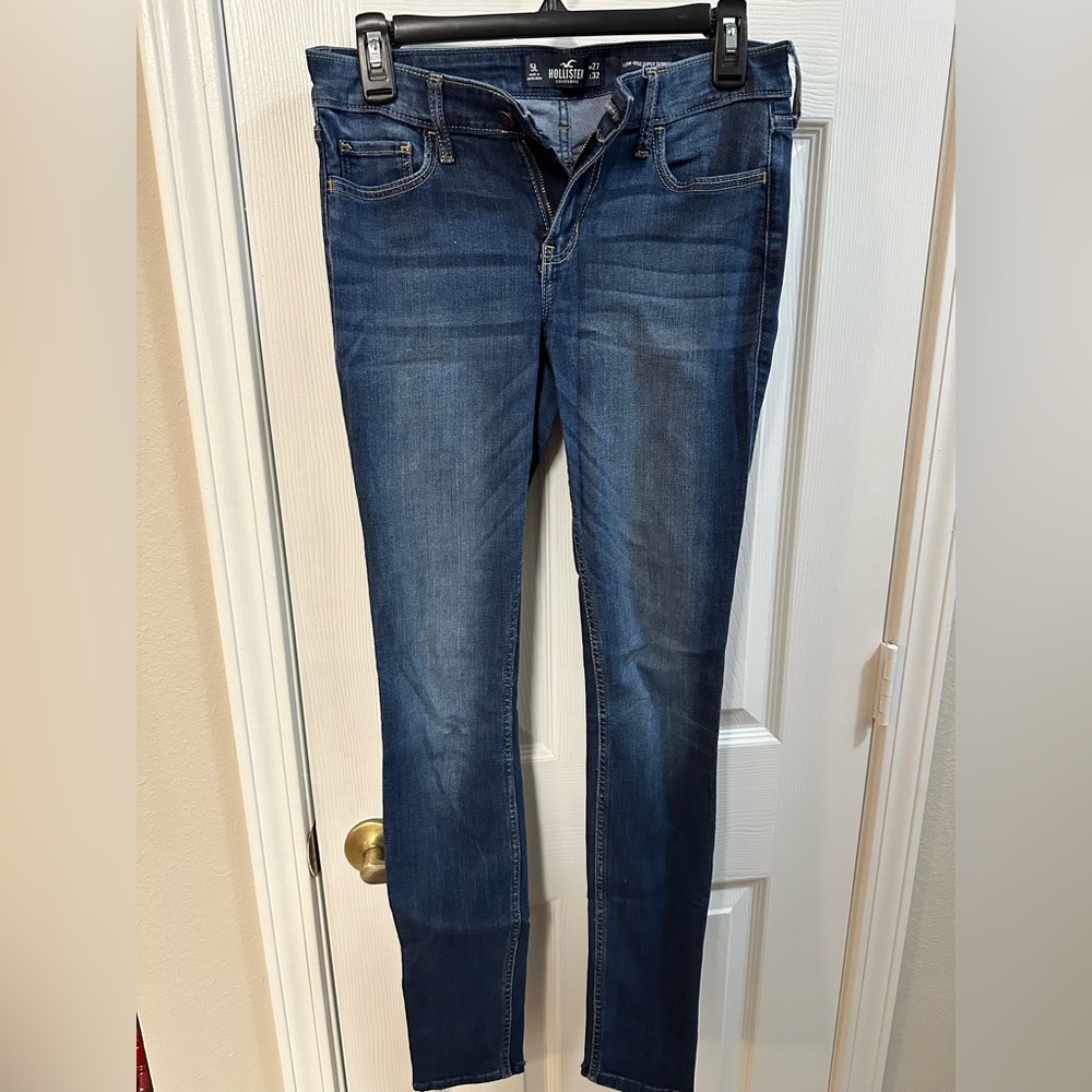 Hollister Low-Rise Super Skinny Jeans in Dark Blue